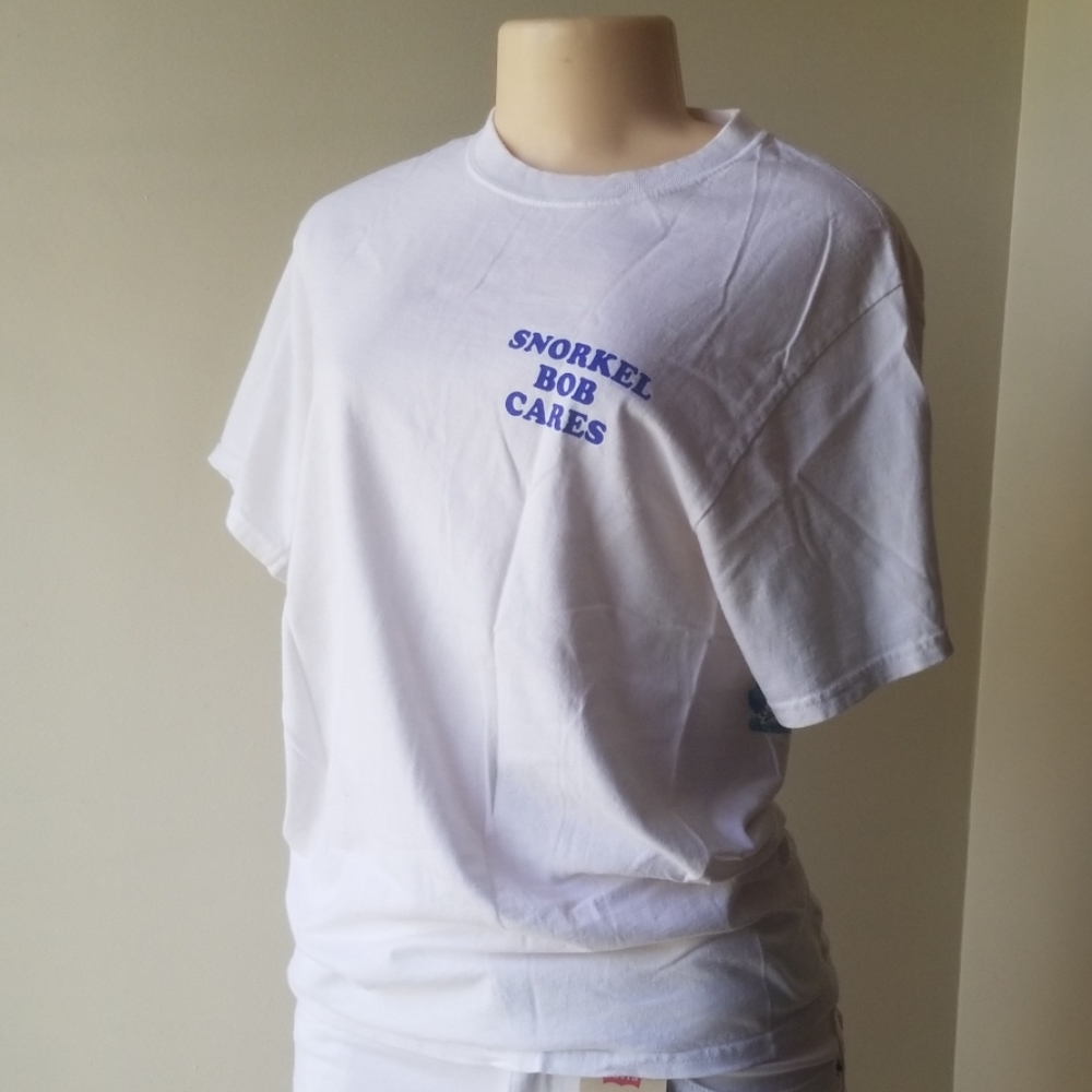 Snorkle Bob Cares White Pocket Shark T-Shirt